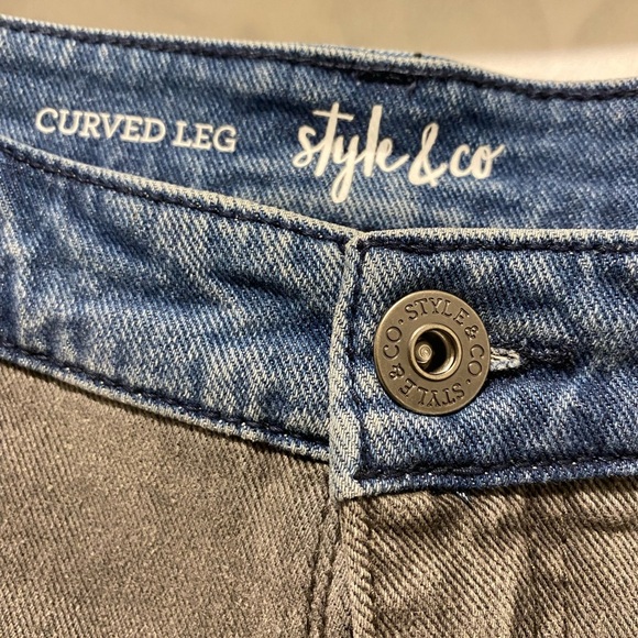Style & Co. Curvy Petite Two-Tone Denim Crop Jeans • NWT • 14P - Picture 6 of 8